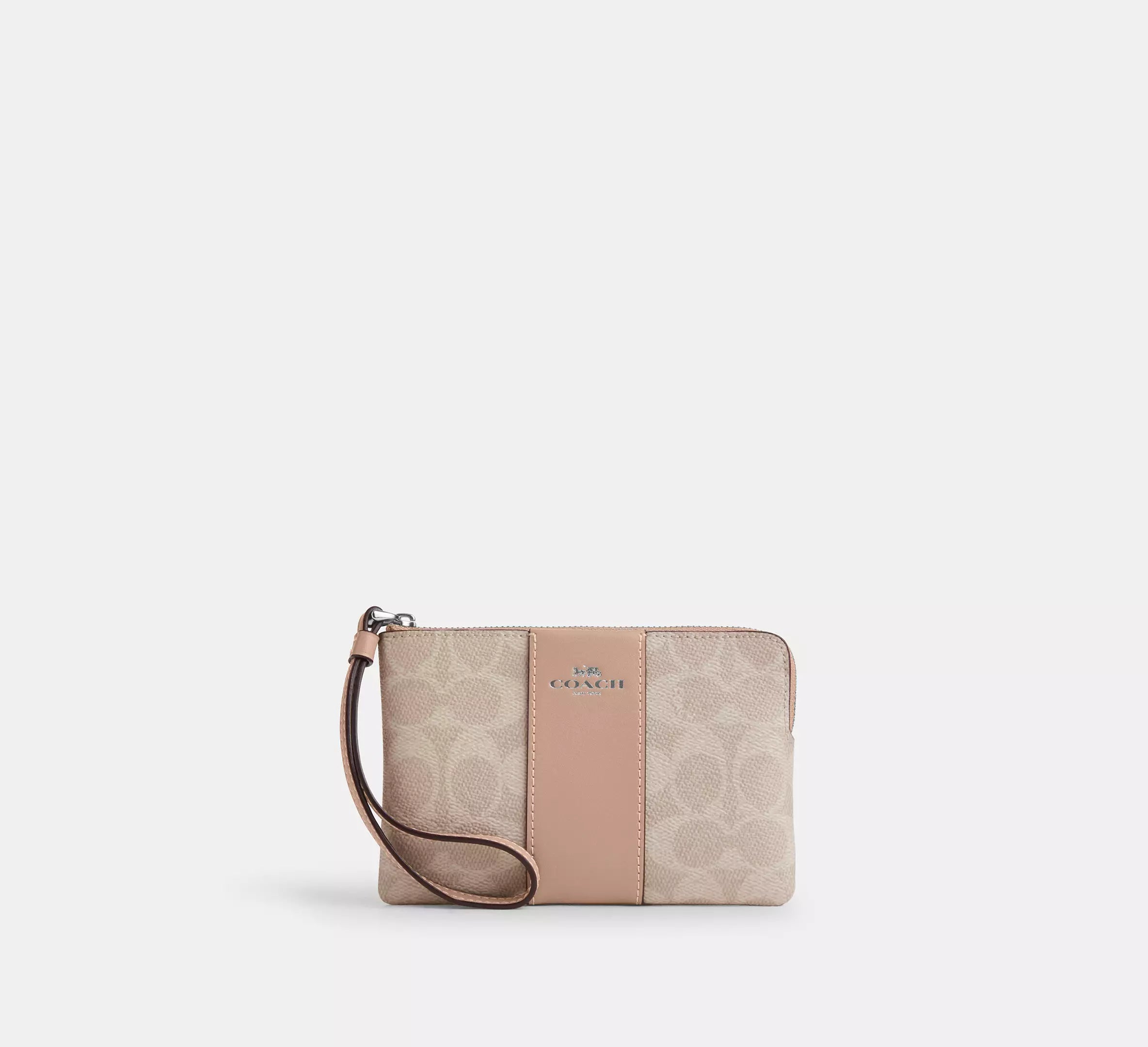 Corner Zip Wristlet In Signature Canvas