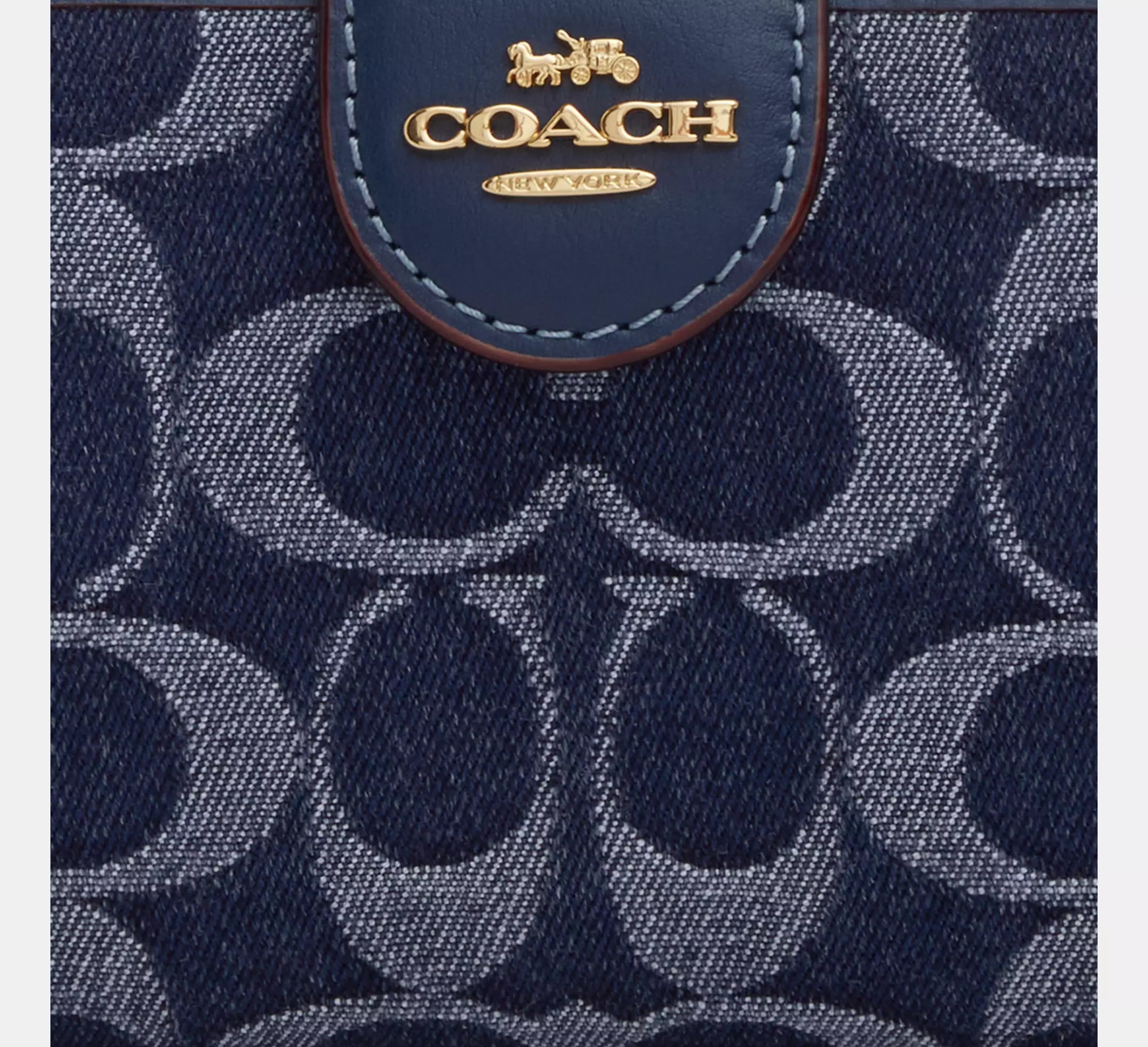 Medium Corner Zip Wallet In Signature Denim
