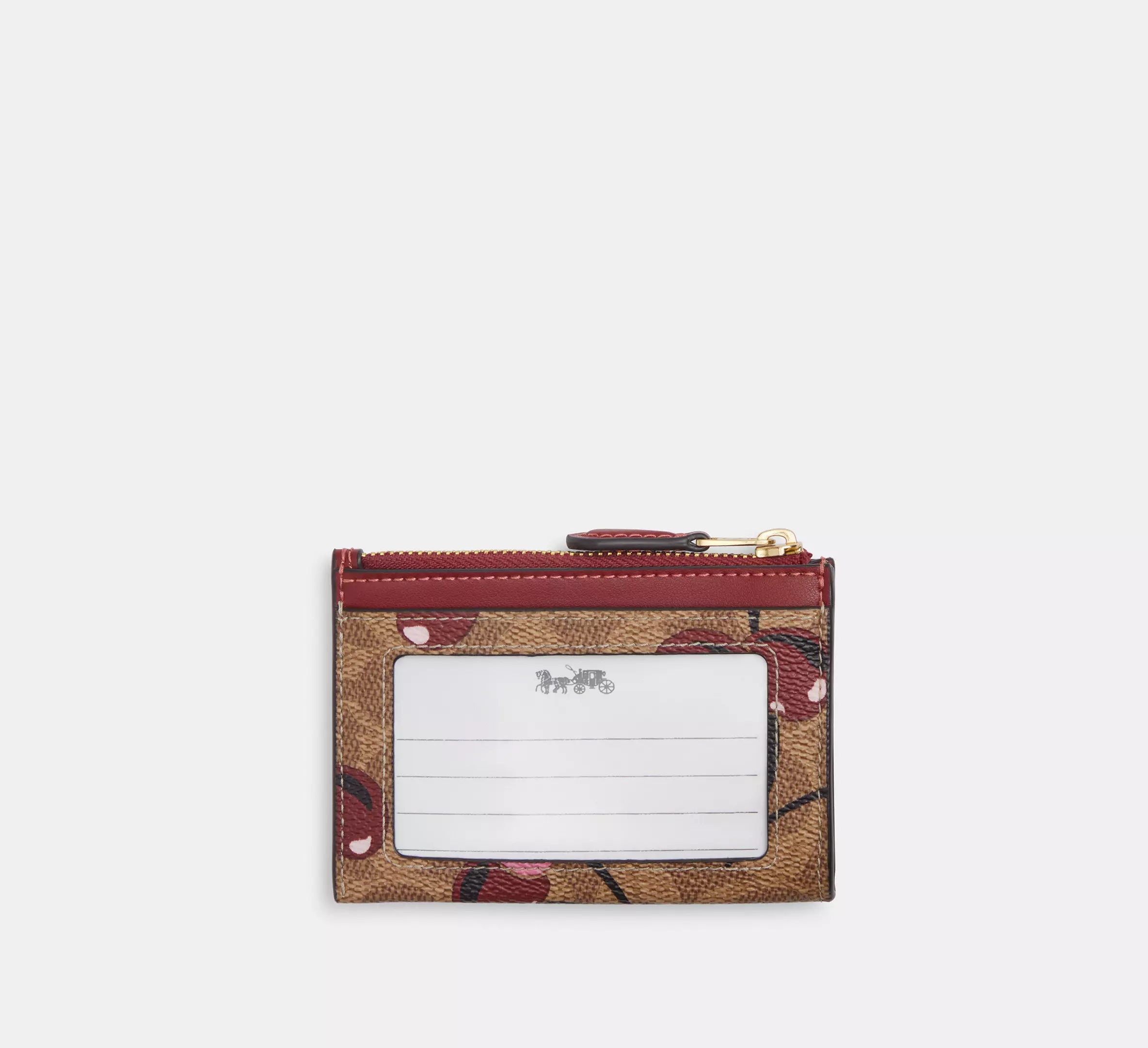 Mini Skinny Id Case In Signature Canvas With Cherry Print