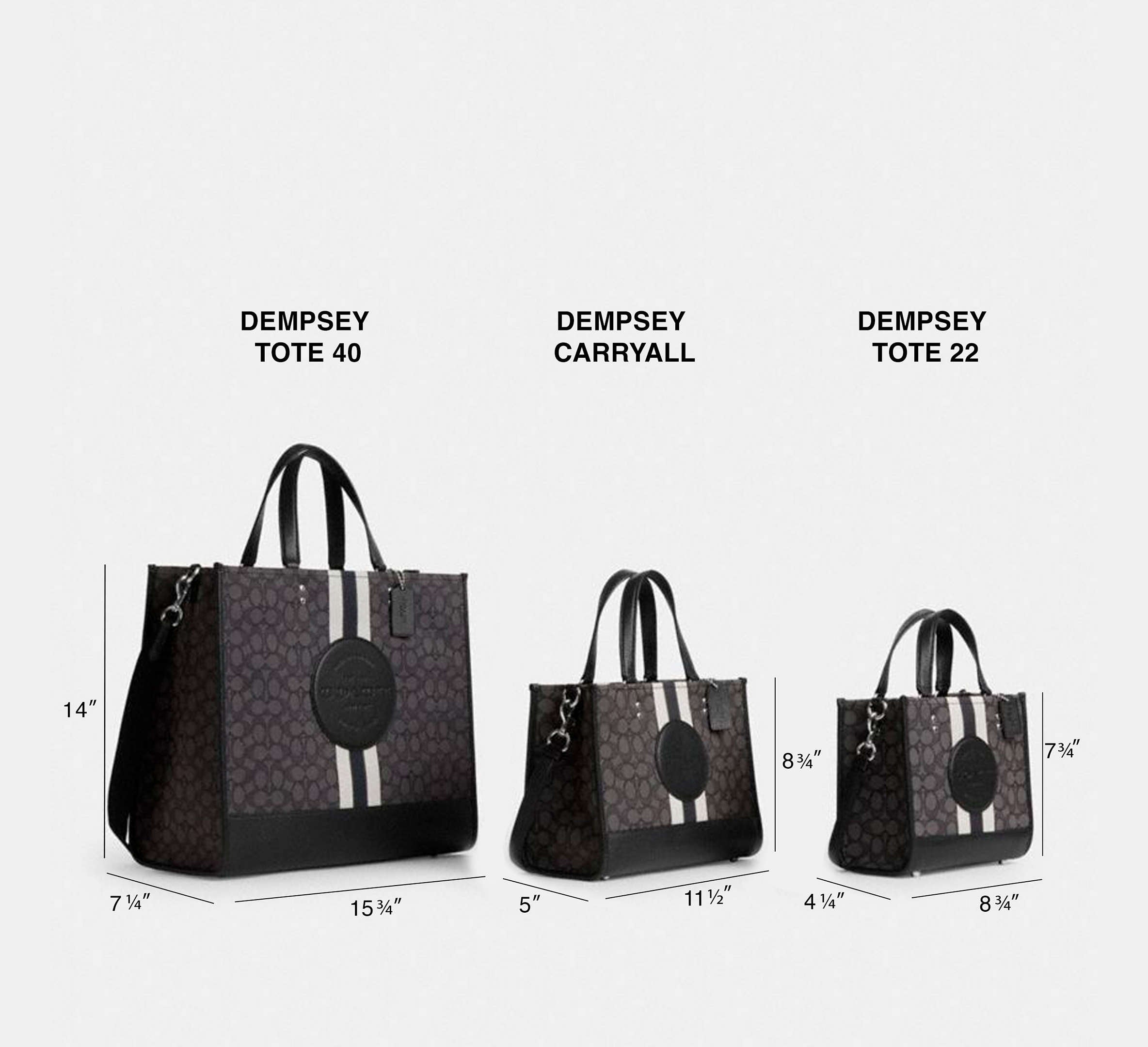 Dempsey Tote 22 In Signature Jacquard With Stripe And Coach Patch
