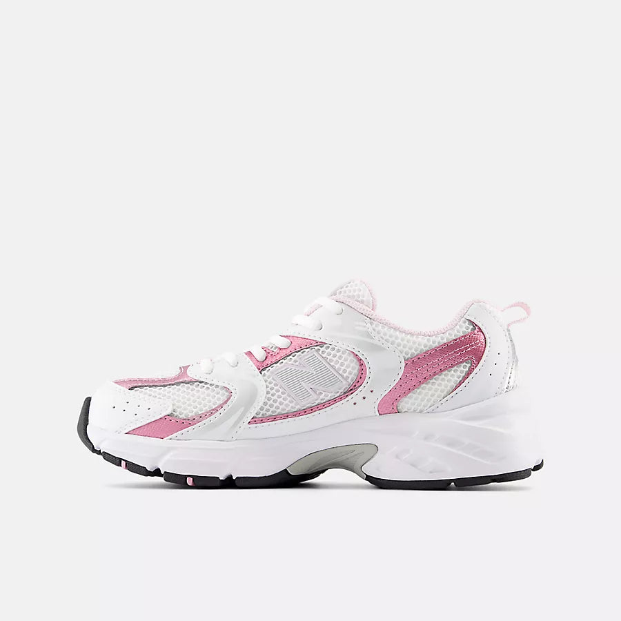 Big Kids 530 Lace - White/Pink/Silver