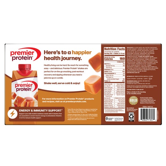 Premier 30g Protein shake sabor caramelo