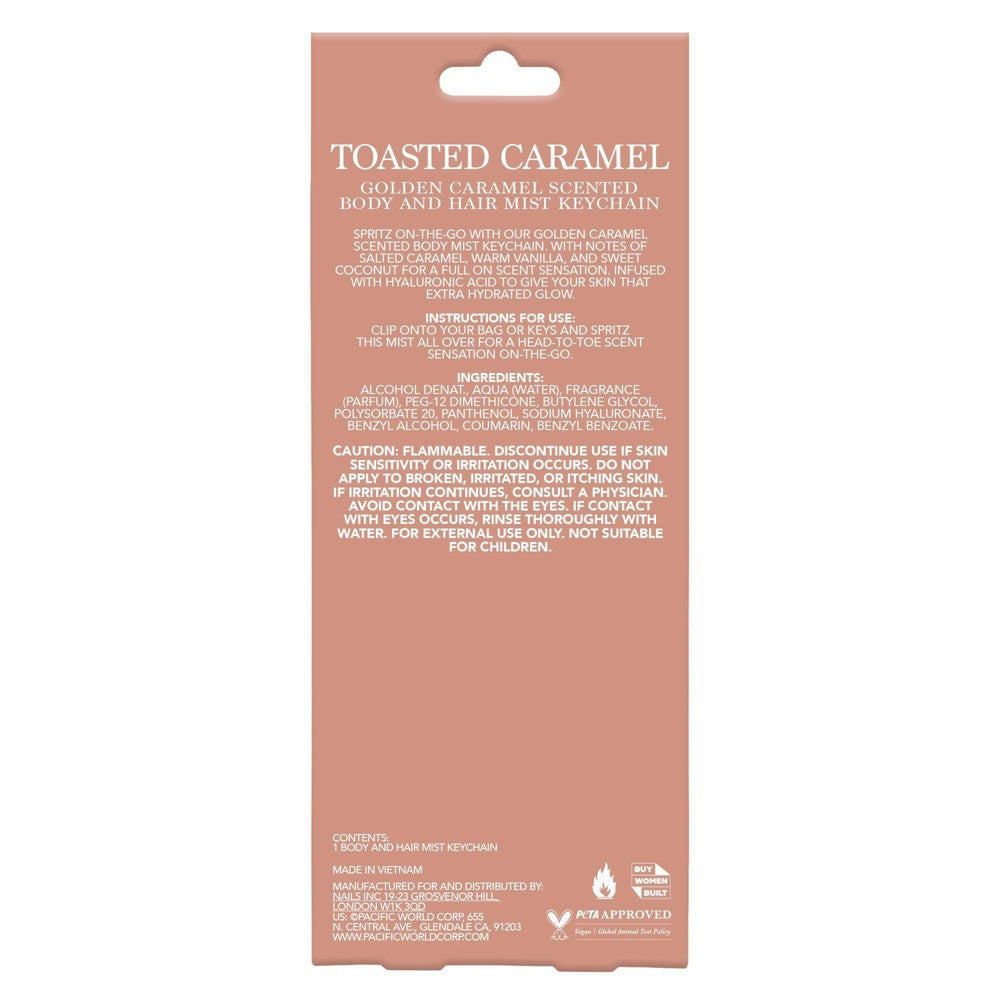 Holler and Glow Toasted Caramel body hair mist con llavero foto 4 #tamaño_30 ml / 1 oz