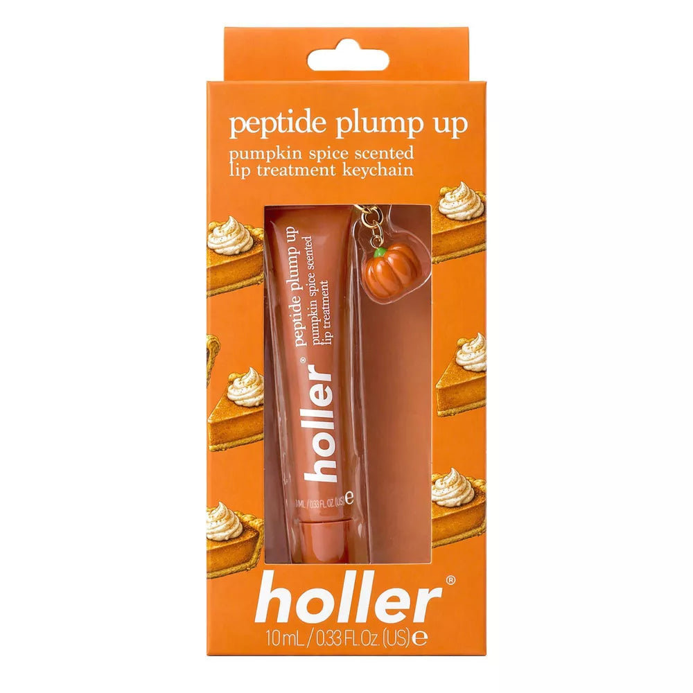 Holler and Glow Tinted Lip Serums Pumpkin Spice Latte, sérum labial con color marrón cálido y acabado brillante.