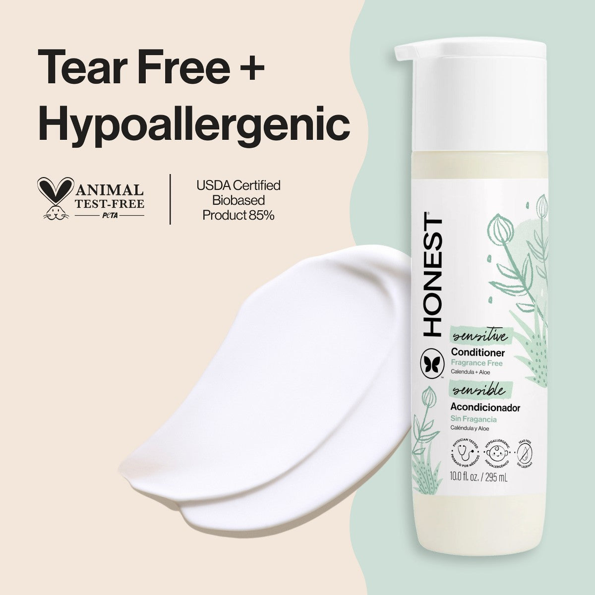 The Honest Company Sensitive Conditioner Fragrance Free 296 ml presentación