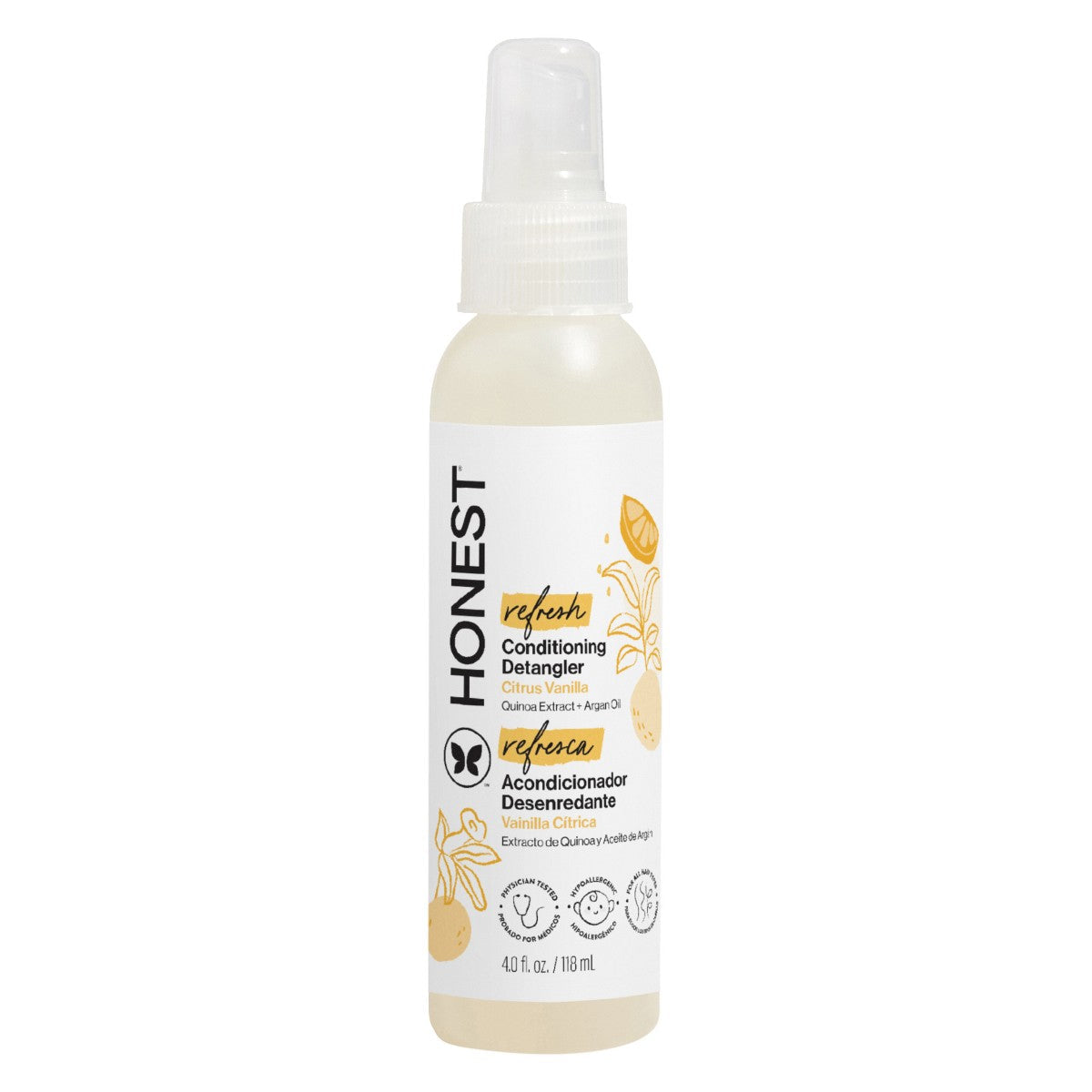 The Honest Company Refresh Conditioning Detangler Citrus Vanilla 118 ml vista frontal