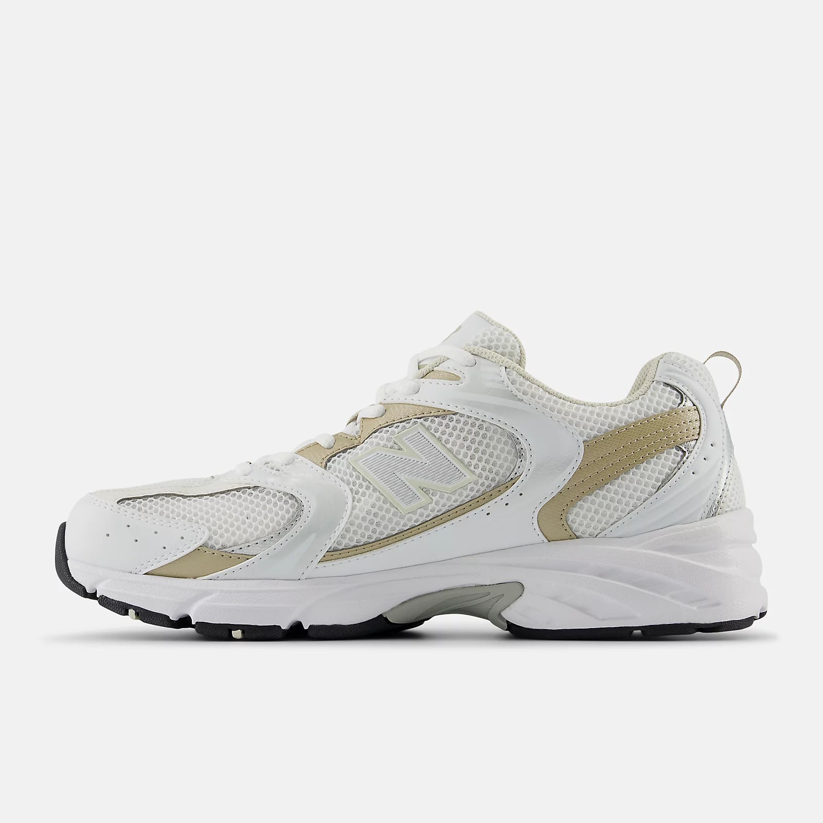 New Balance 530 White with stoneware and linen