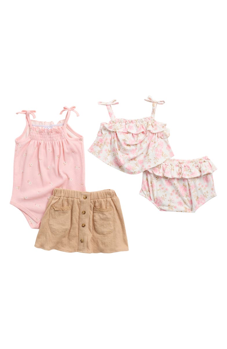 Nicole Miller Assorted 4-Piece Set, conjunto de ropa para bebé en color Almond Blossom, fotografía oficial del producto