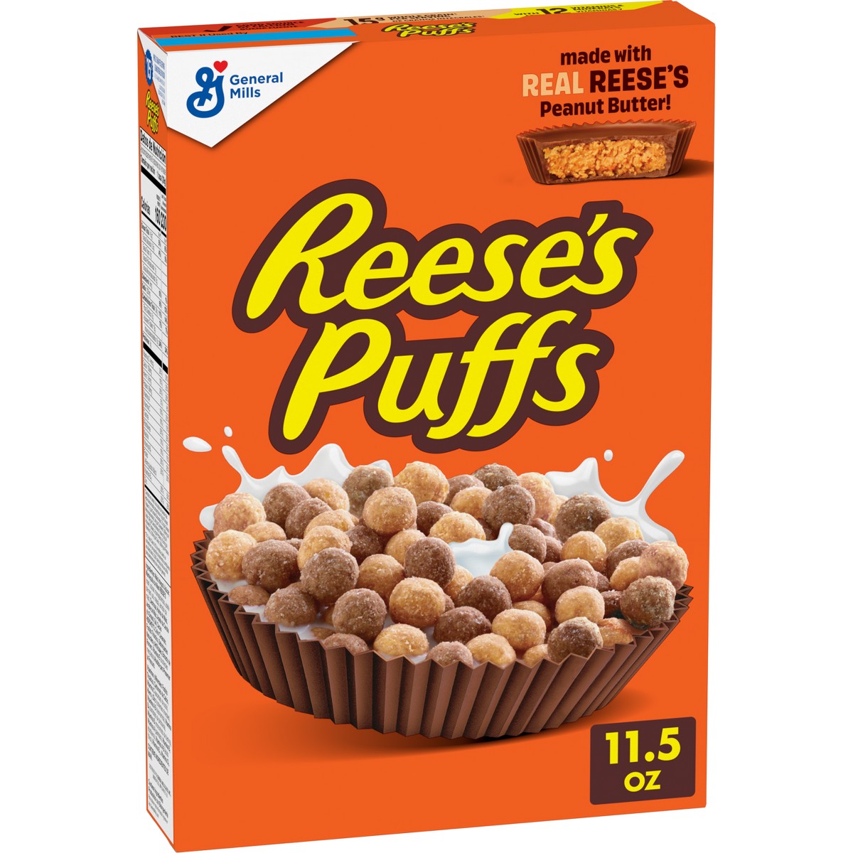 Reese's Puffs cereal 11.5 oz vista frontal #tamaño_11.5 oz / 326 g