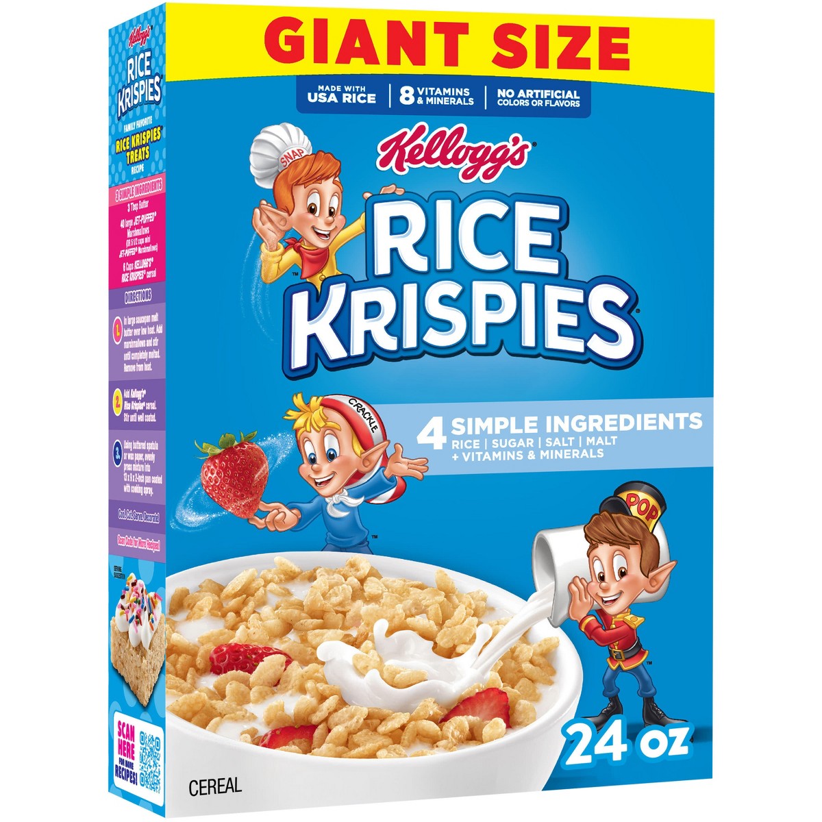 Kellogg's Rice Krispies Original cereal 24 oz vista frontal #tamaño_24 oz / 680 g
