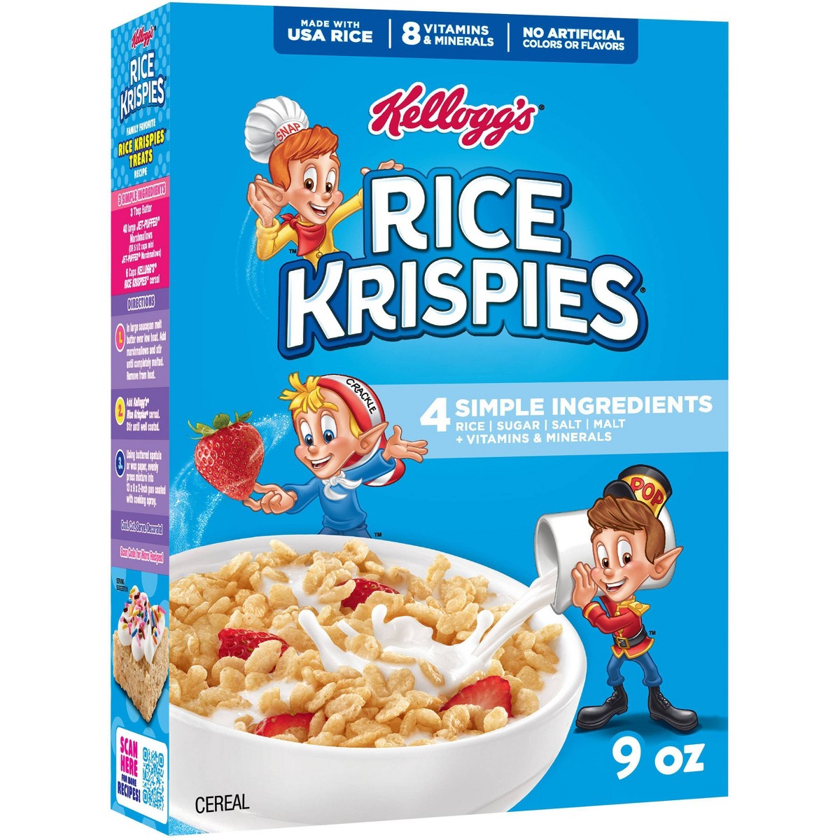 Kellogg's Rice Krispies Original cereal 9 oz vista frontal #tamaño_9 oz / 255 g