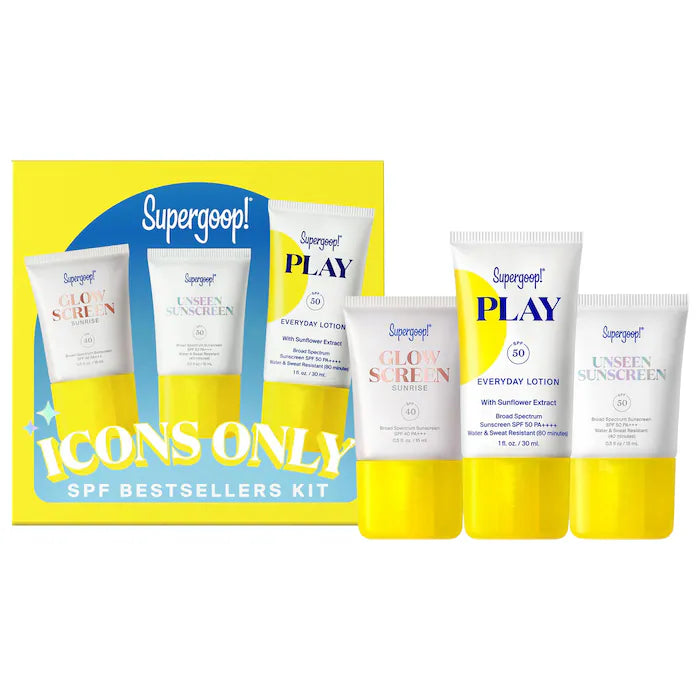 Supergoop! - Icons Only SPF Bestseller Kit | Kit de protección solar best-seller para piel radiante