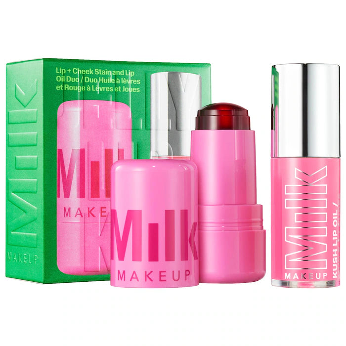 Milk MakeUp - The Jelly Lip Kit: Lip + Cheek & Lip Oil Duo | Kit vegano de labios y mejillas de larga duración