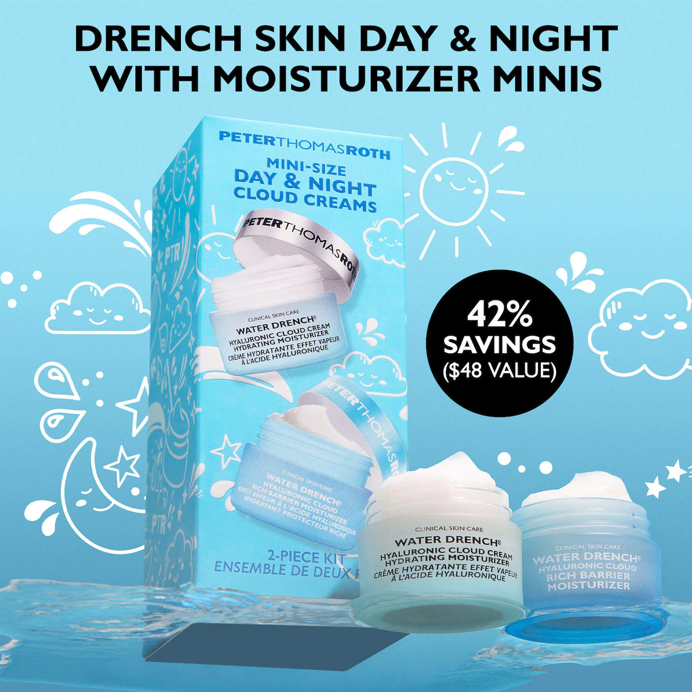 Mini-Size Day & Night Cloud Creams 2-Piece Moisturizer Gift Set