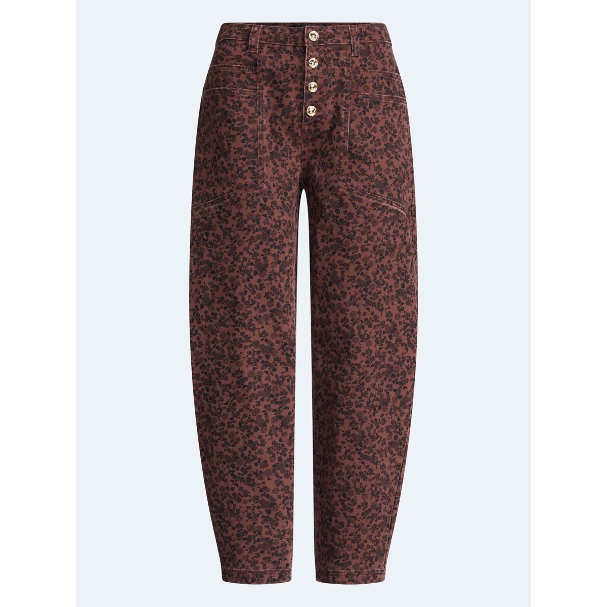 Scoop pantalón floral Small Rose Hot Chocolate de algodón stretch #color_SCOOP Small Rose Hot Chocolate