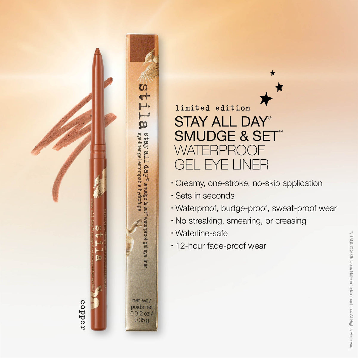 Stila Stay All Day Smudge & Set delineador de ojos en gel tono Copper de acabado metálico #color_Copper