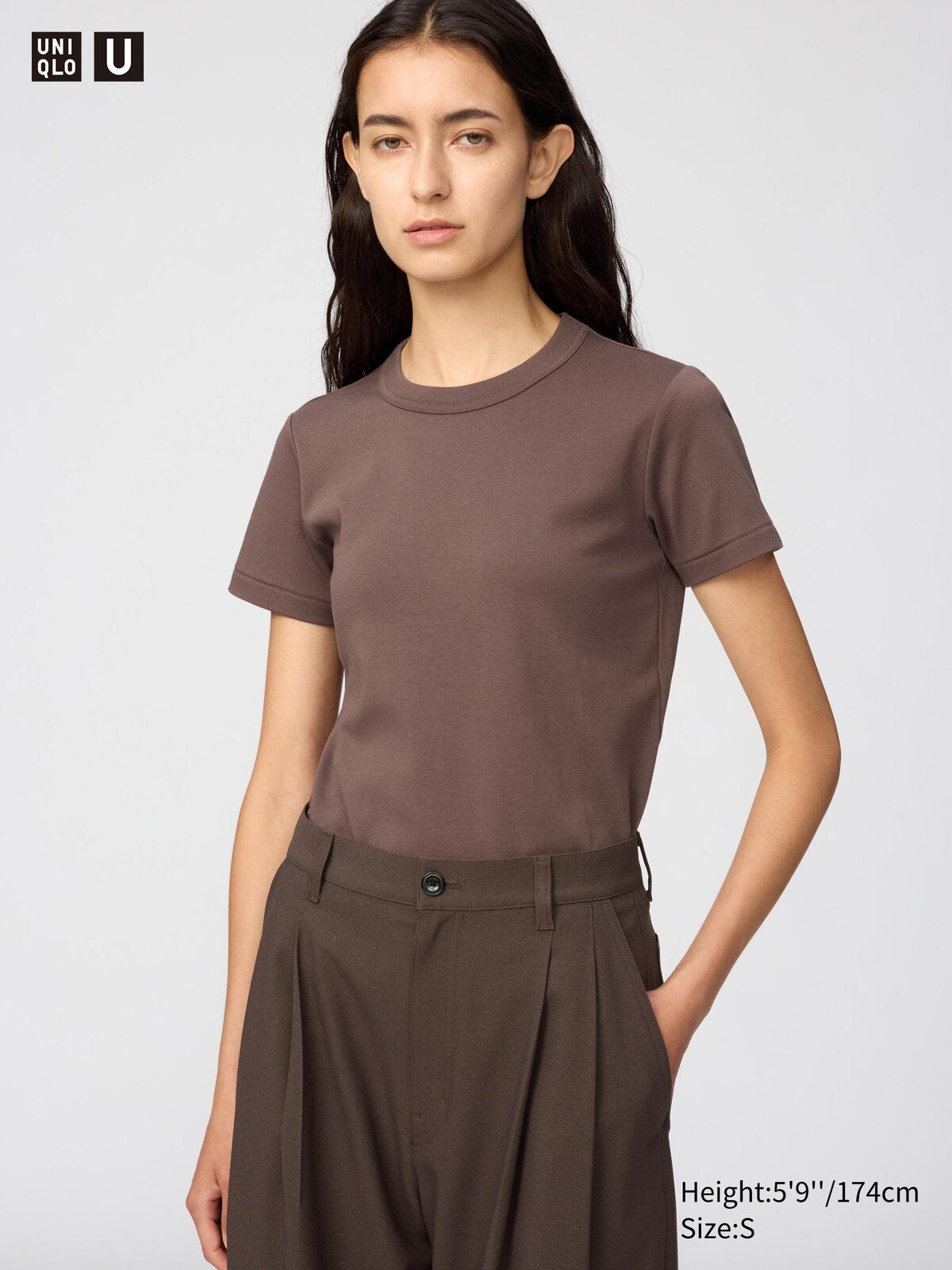 Crew Neck T-Shirt UNIQ 37 BROWN #color_UNIQ 37 BROWN