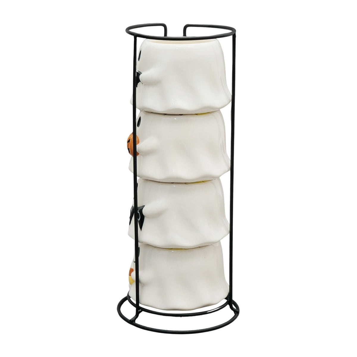 Tazas fantasma blancas de stoneware Halloween detalle