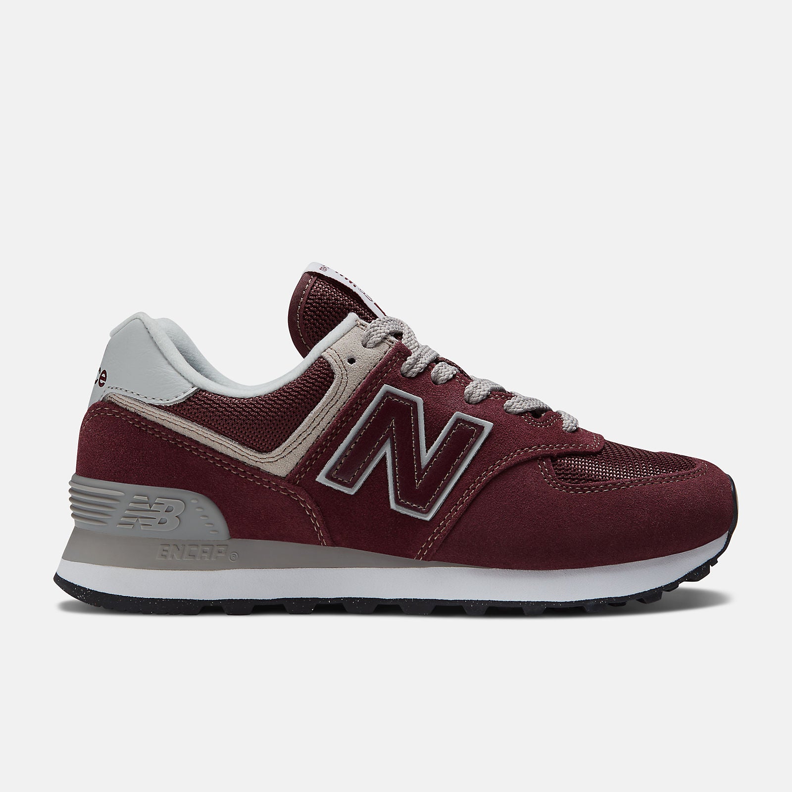 New Balance Woman 574 Burgundy with white Tenis Para Dama