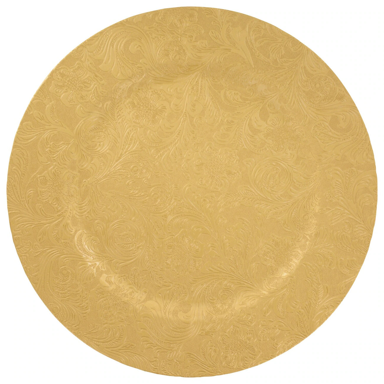 Set de 4 Platos Dorados de Plastico Navideños de 13"