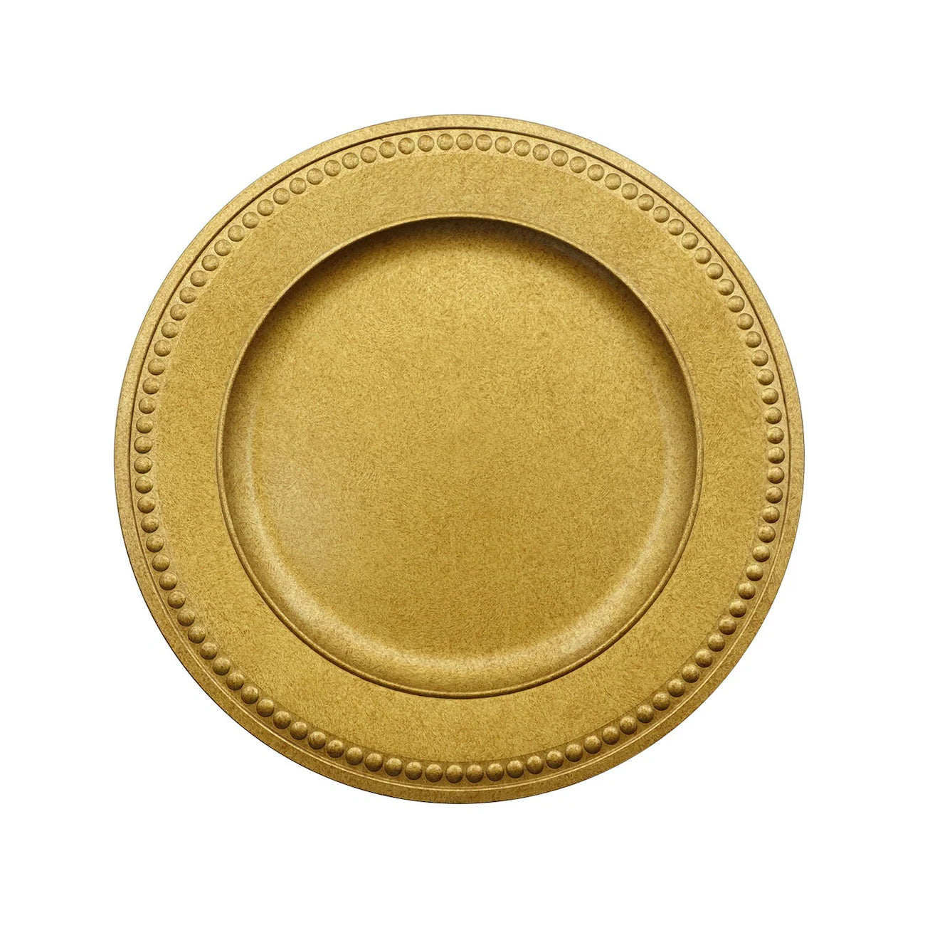 Set de 4 Platos de Plástico Dorado Antiguo con Bordes Rebordeados 13"