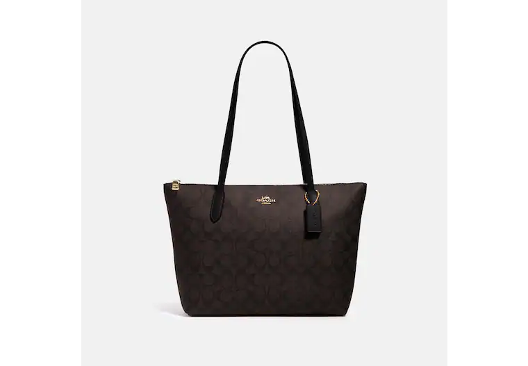 Zip Top Tote In Signature Canvas