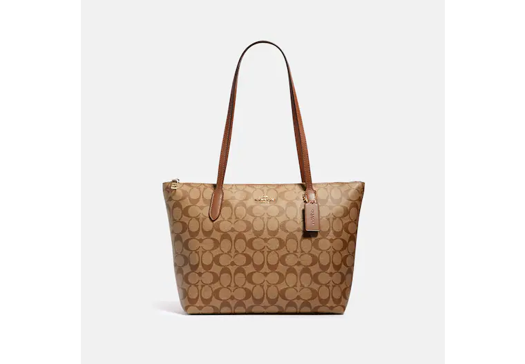 Zip Top Tote In Signature Canvas