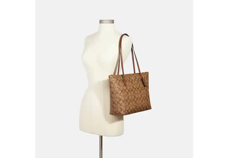 Zip Top Tote In Signature Canvas
