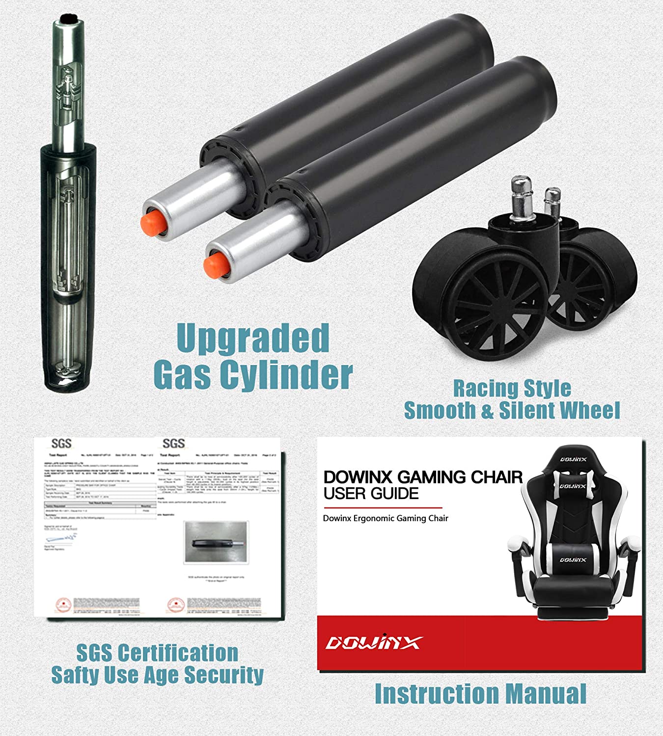 Silla de cuero gamer con vibrador en espalda baja