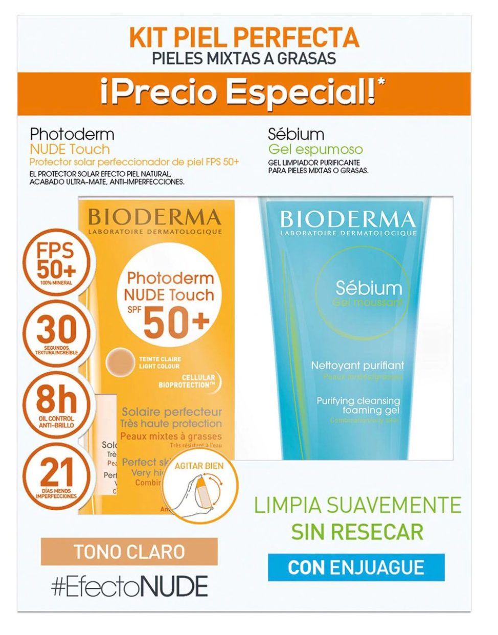 Kit bloqueador + limpiador (para pieles grasa)