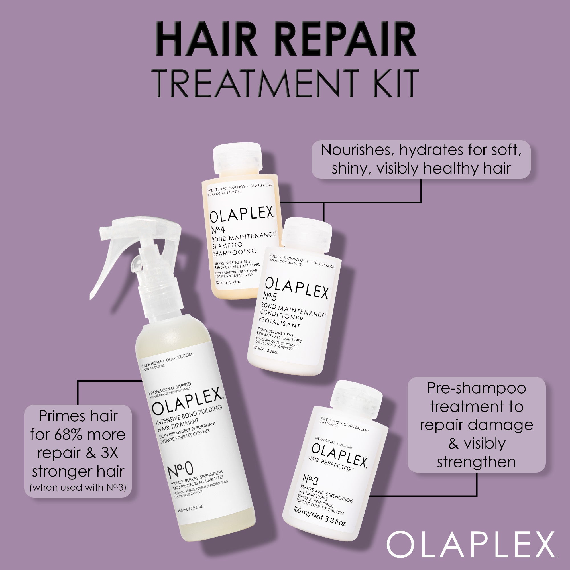 Hair Repair Treatment Set, No. 3, No. 0, No. 4 & No.5