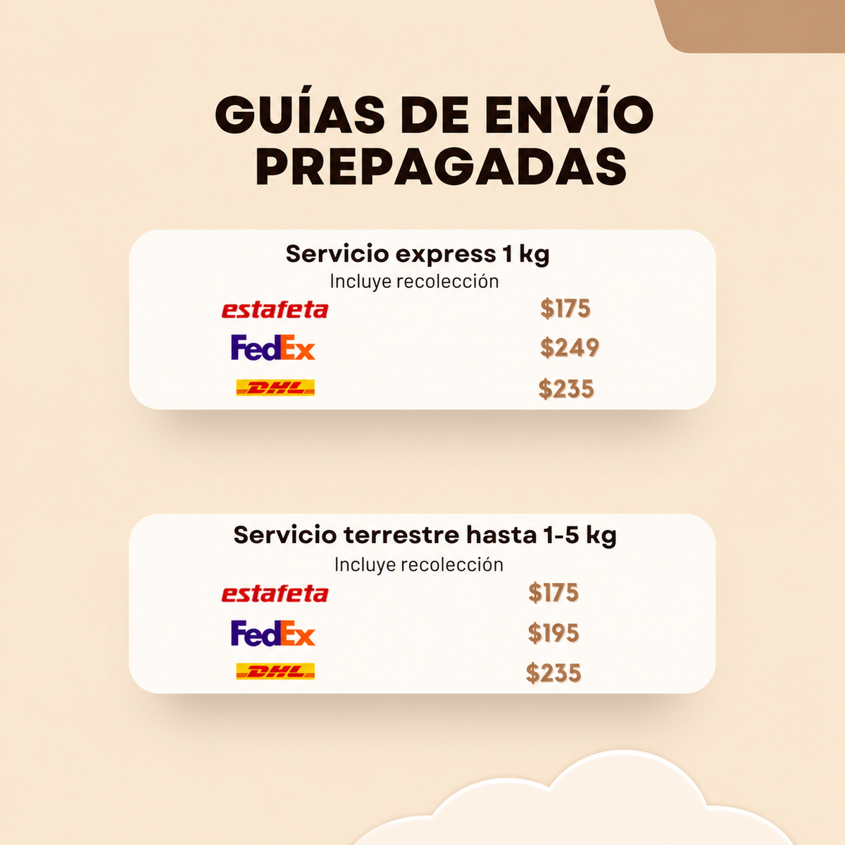 Guías prepagadas