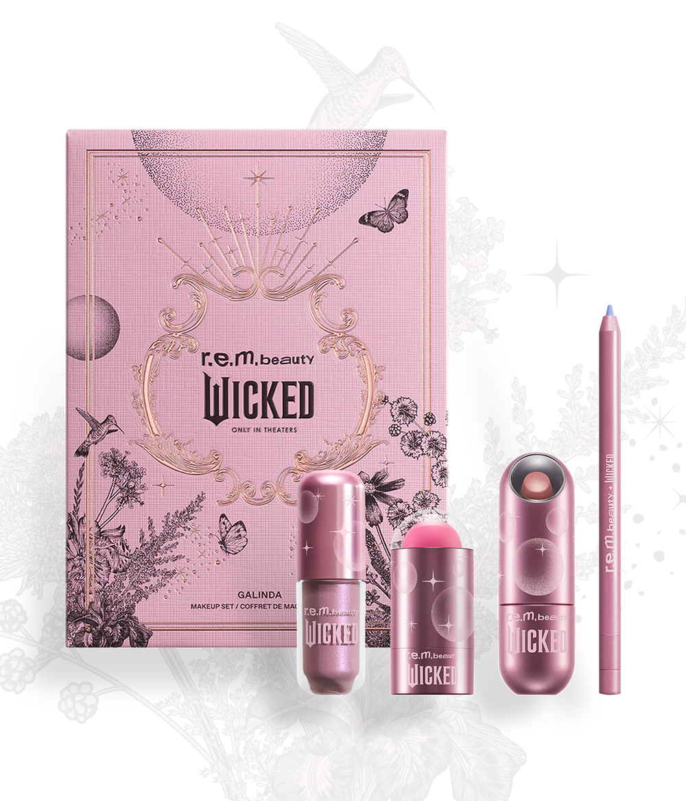 REM Beauty - Galinda Makeup Set | Set de Maquillaje Completo, Estilo Burbujeante, Toque Final Metálico