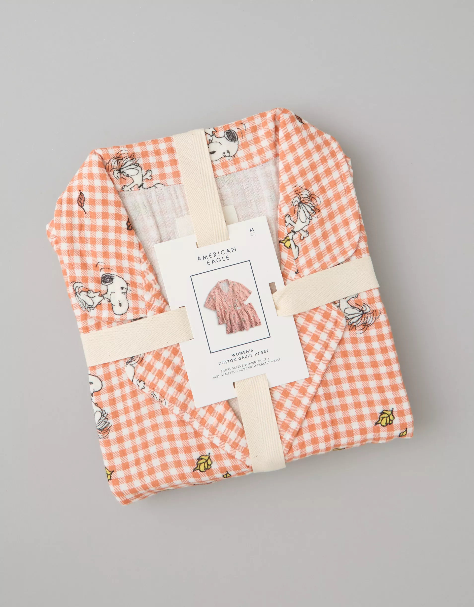 AE Snoopy Cotton Gauze Short-Sleeve PJ Set