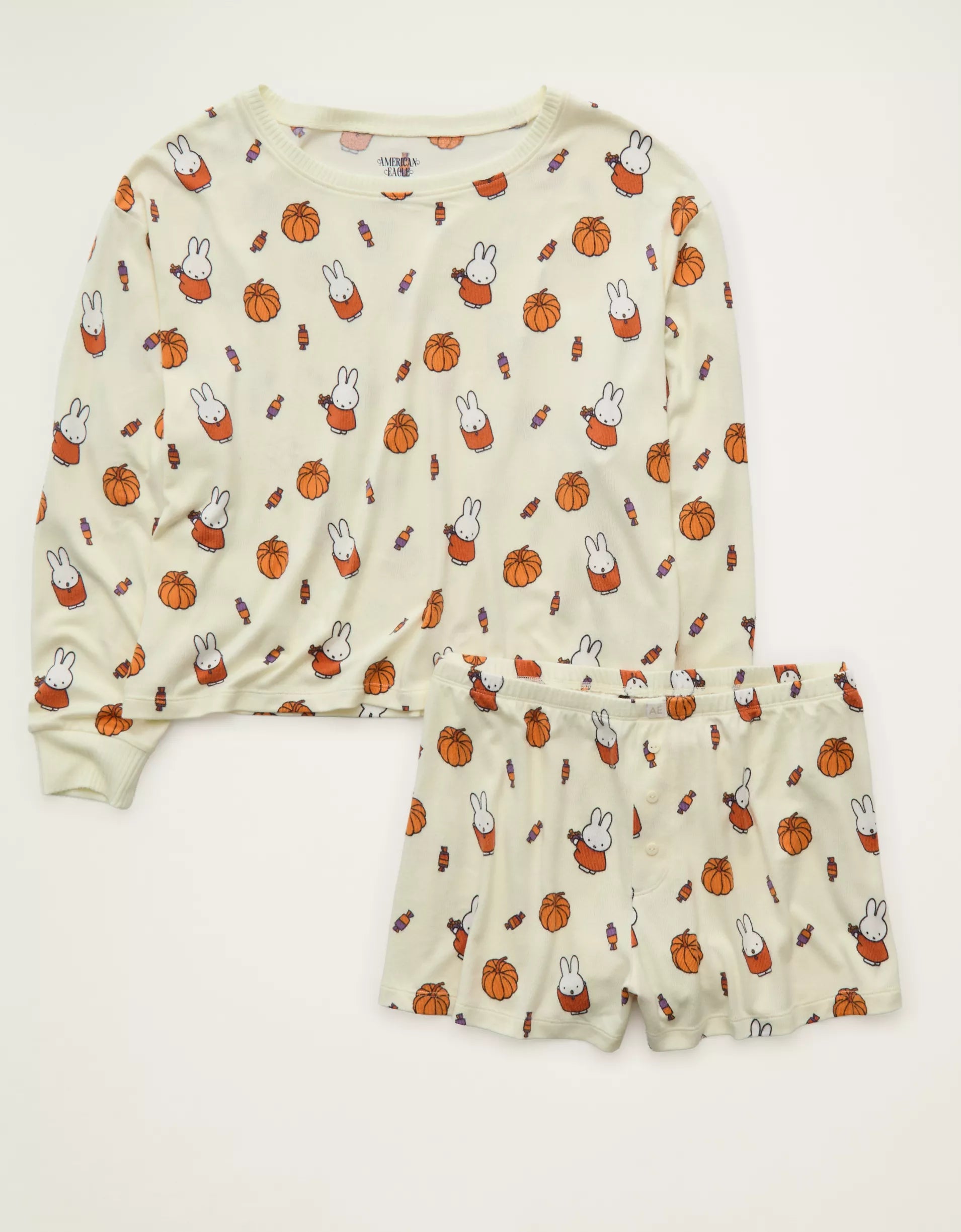 AE Luxe Plush Miffy Long Sleeve + Short PJ Set