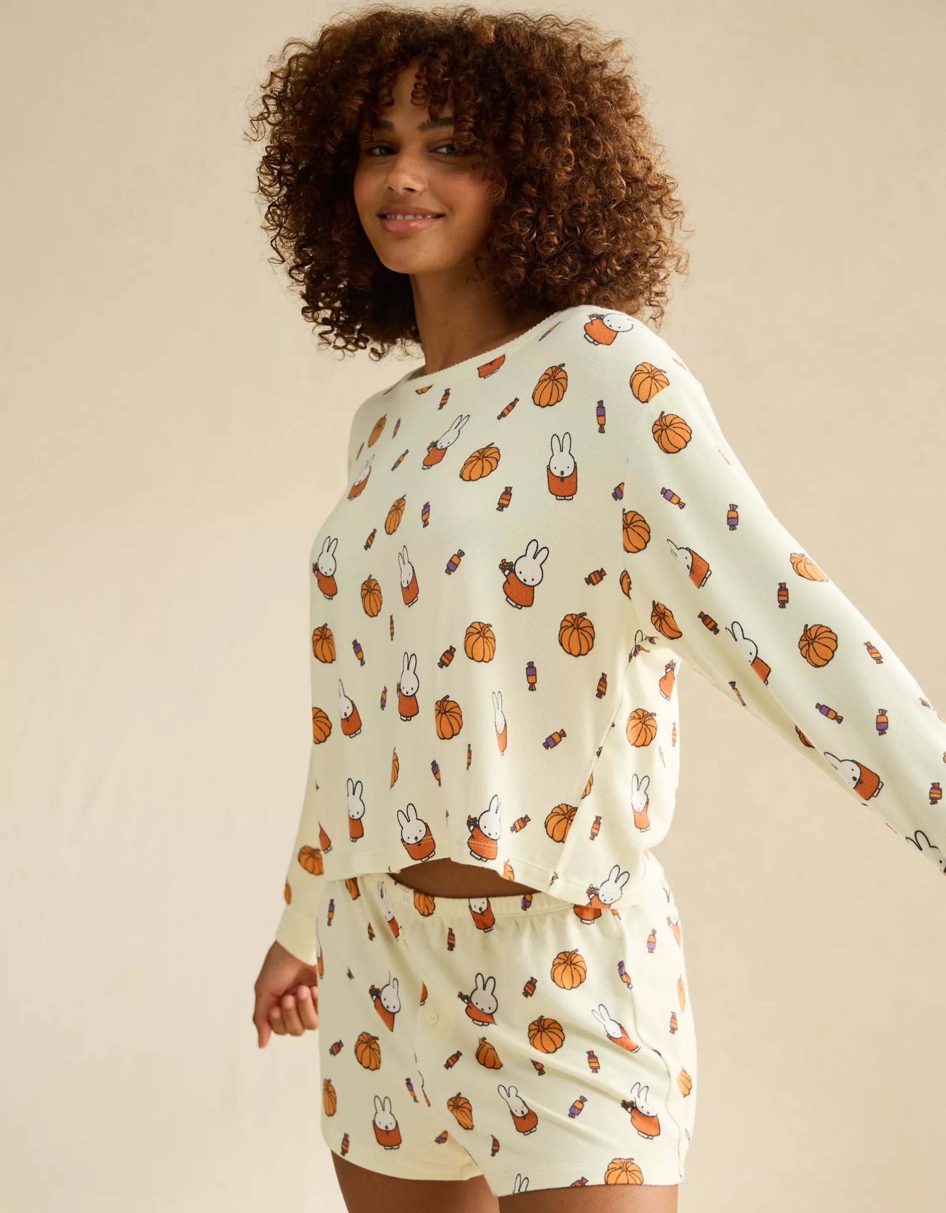AE Luxe Plush Miffy Long Sleeve + Short PJ Set