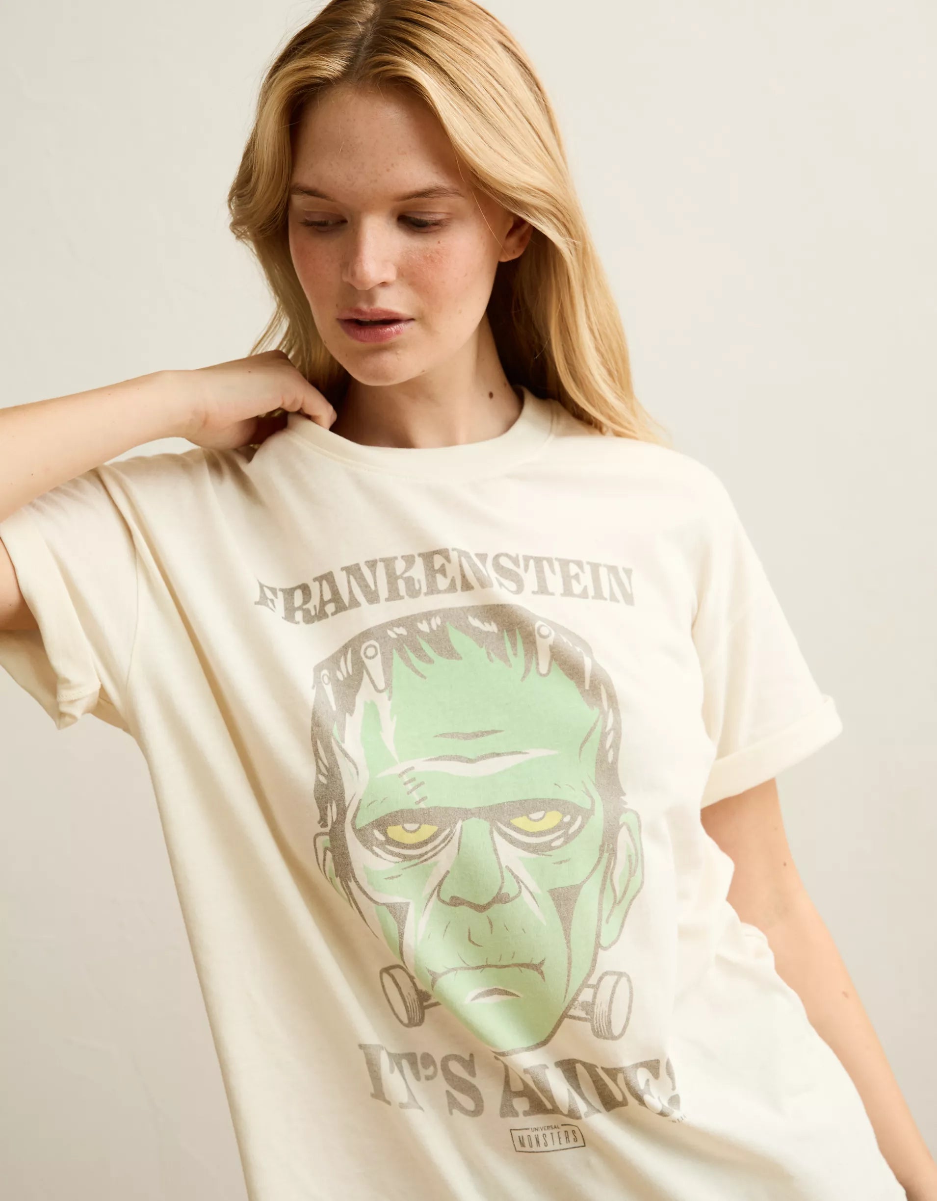 AE Oversized Frankenstein Halloween Graphic T-Shirt