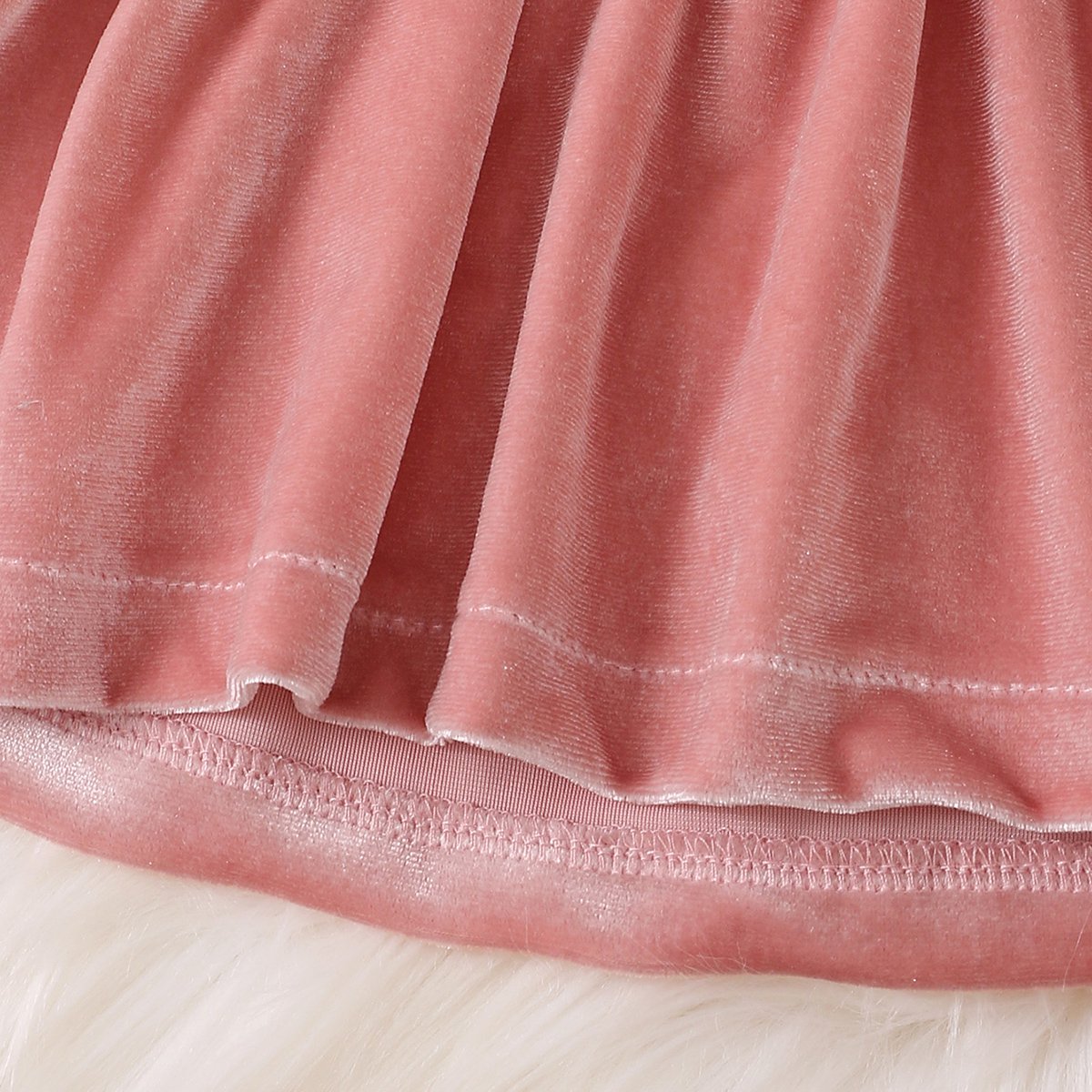 Vintage Princess Toddler Baby Girl Long Sleeve Velvet Ruffle Tutu Lace Dress