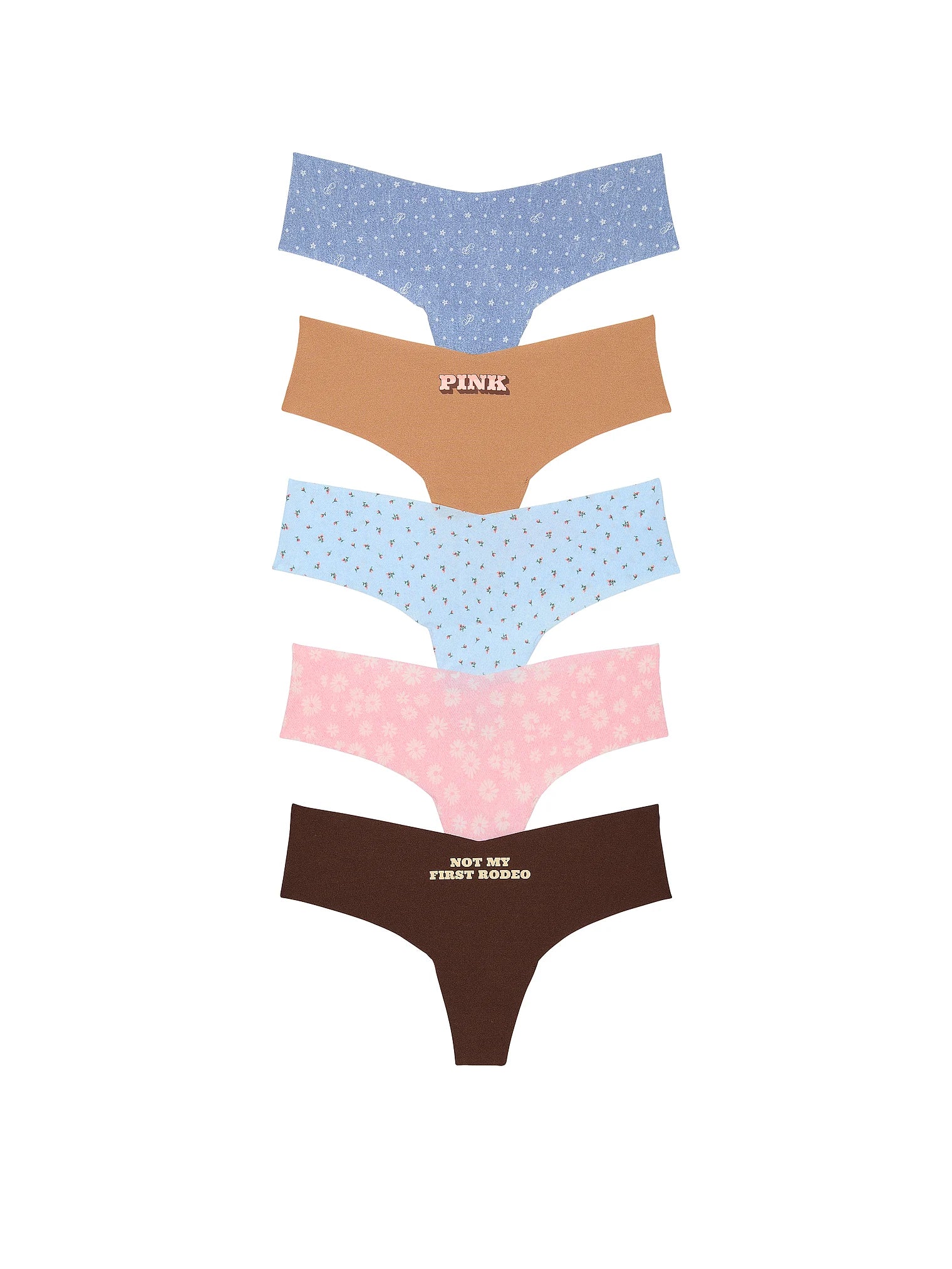 5-Pack No-Show Thong Panties - Talla M