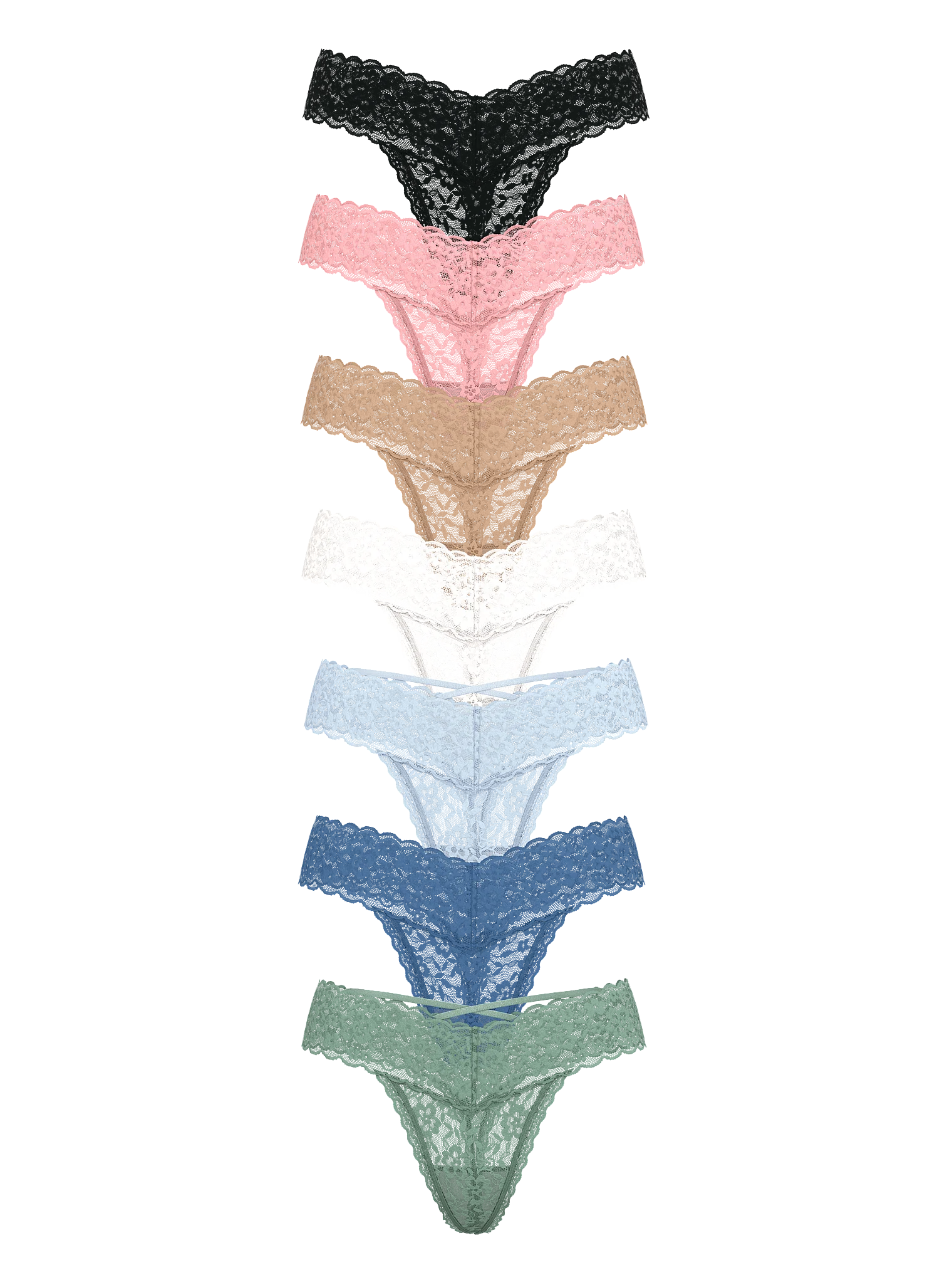 7-Pack Lacie Thong Panties - Talla M