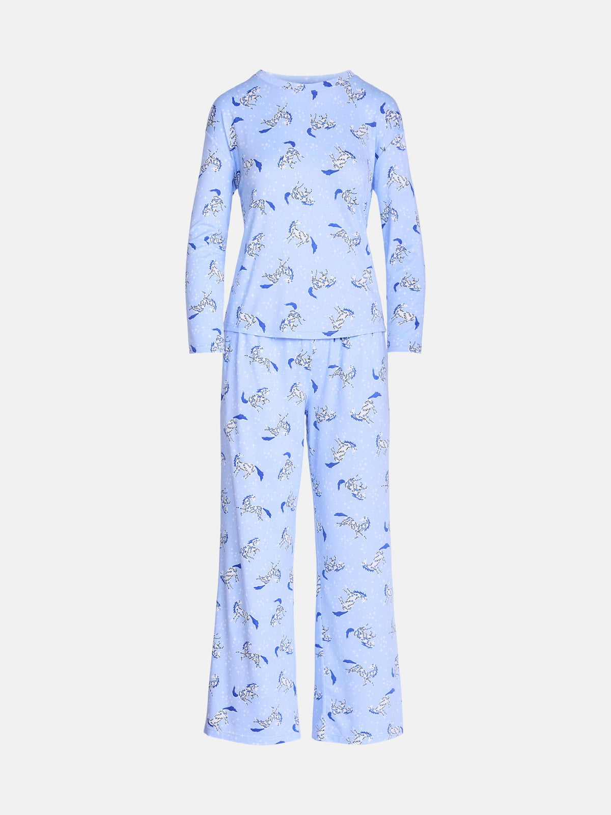 Joyspun Dreamy Soft Collection para mujer, JOS Polished Blue Horse, imagen adicional del diseño de pijama #color_JOS Polished Blue Horse