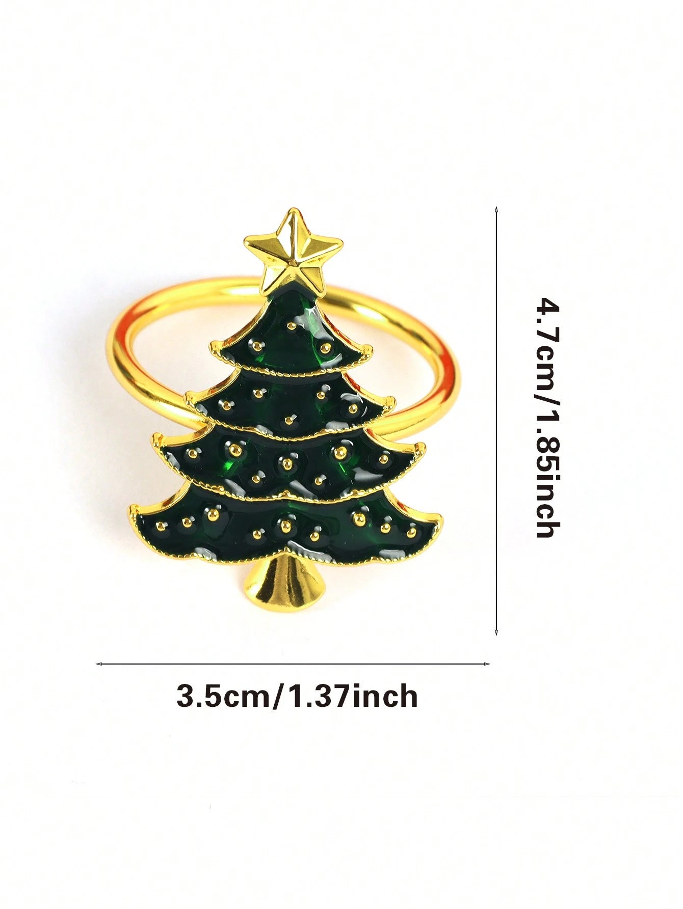 Anillos De Servilleta Con Forma De Árbol De Navidad Verde Con Efecto De Gotas De Aceite