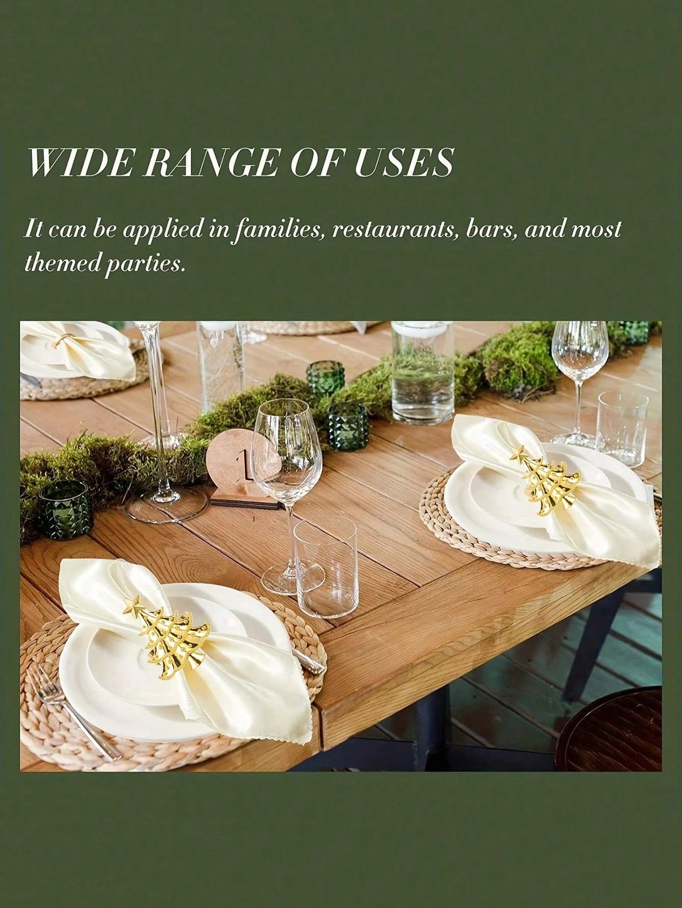 Paquete 6 Anillos Dorados para Servilletas de Navidad