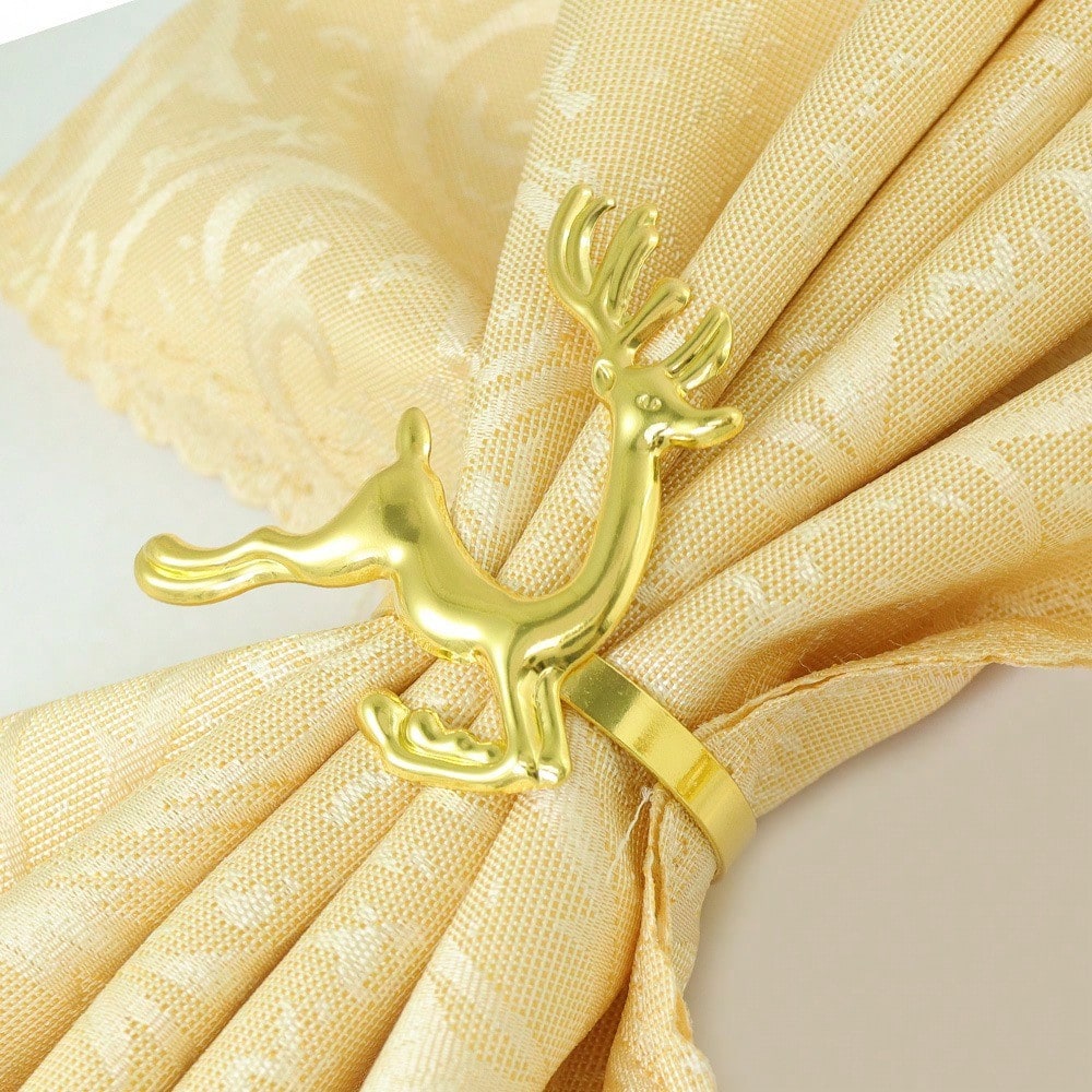 Paquete de 6 Anillos de Servilleta con Renos Navideños