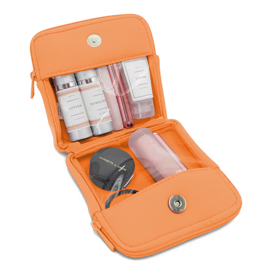 Neceser transparente MYTAGALONGS Double Detachable Pouch para maquillaje, skincare y accesorios