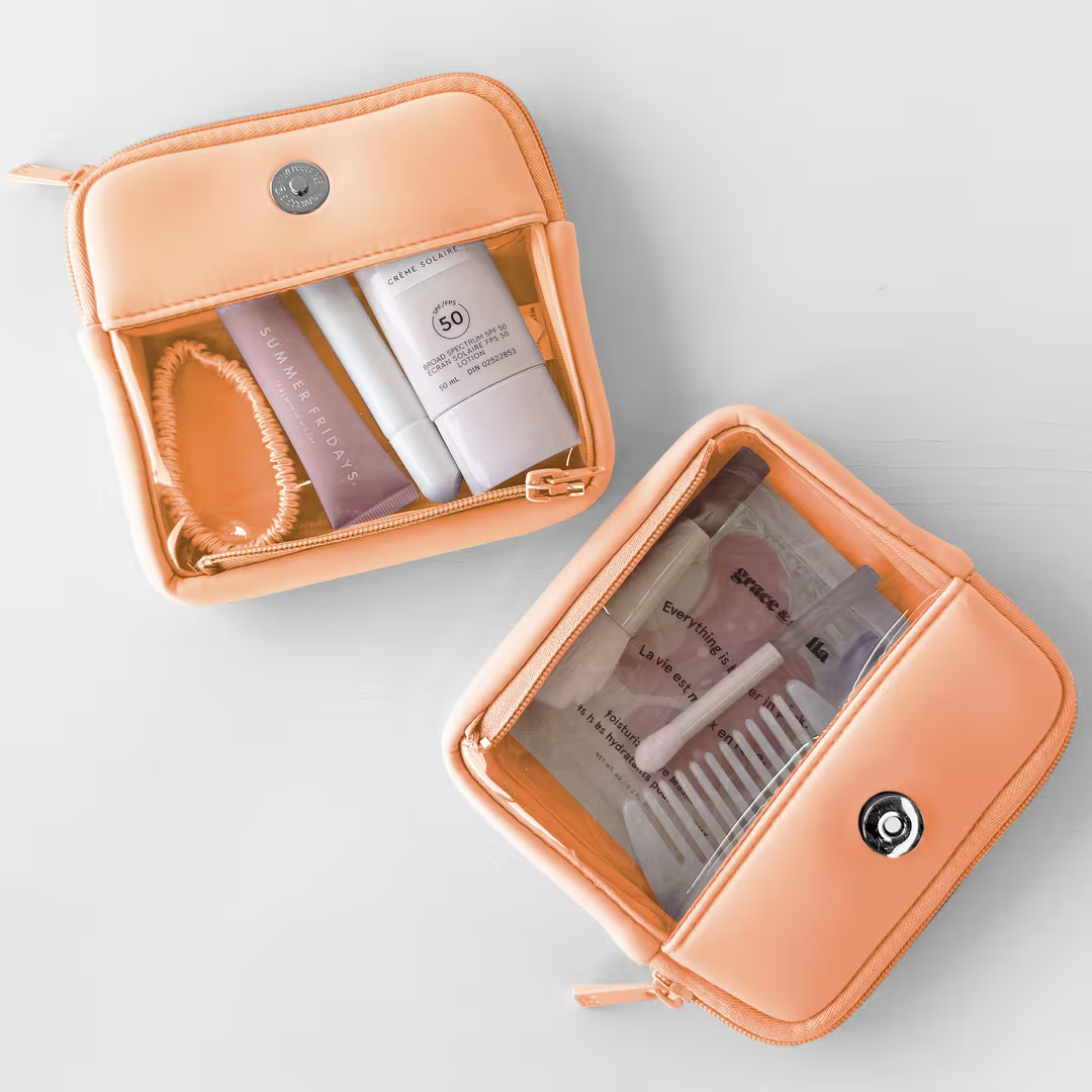 Organizador de maquillaje apricot MYTAGALONGS Double Detachable Pouch de neopreno ligero