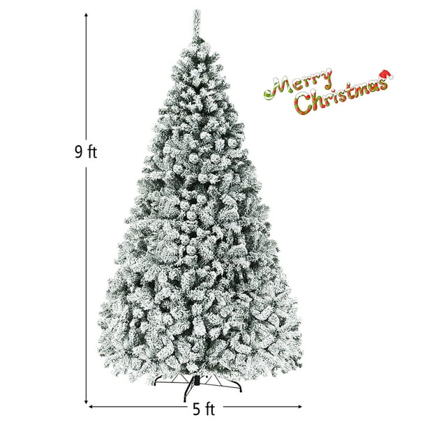 Árbol de Navidad Premium Snow 9" ft pies (2.74 metros) Preiluminado