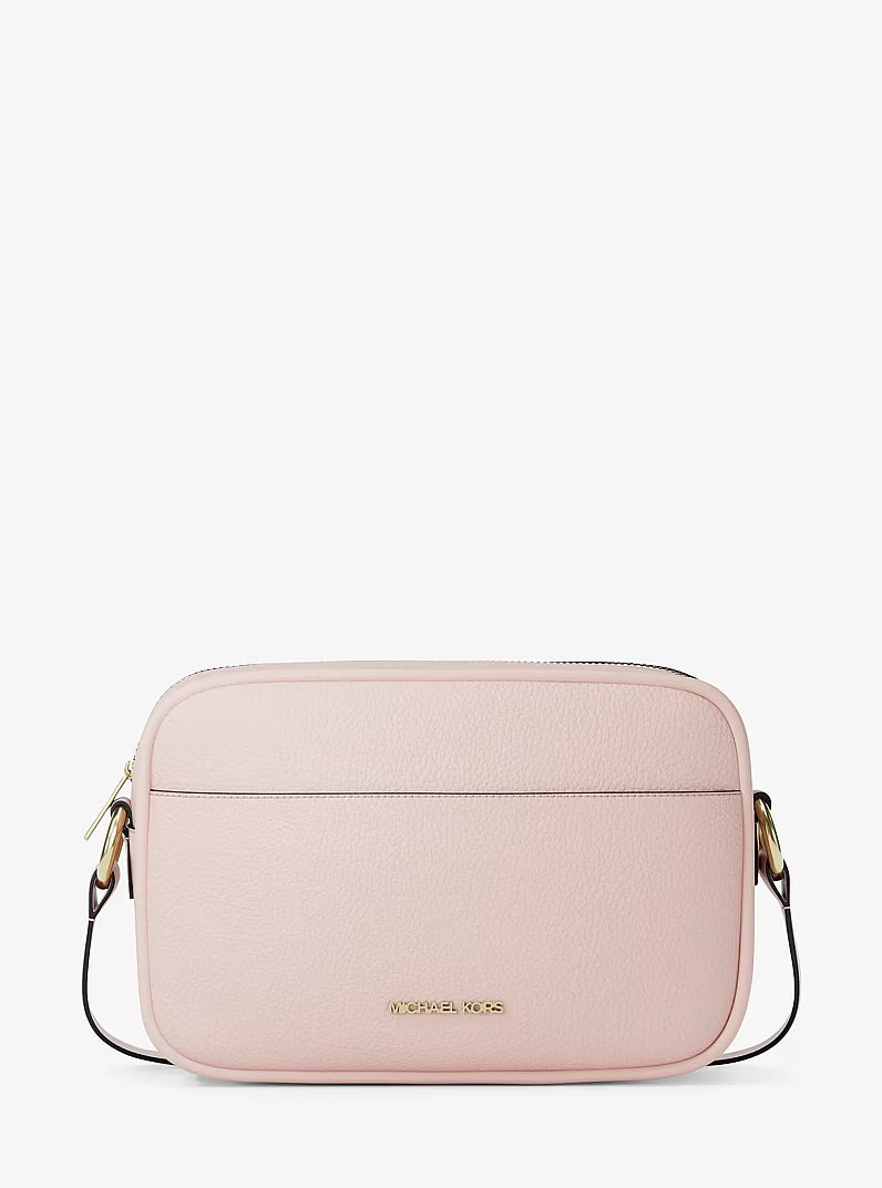 Bolsa Michael Kors Jet Set Large Pebbled Leather Camera Crossbody Bag #color_MK Powder Blush