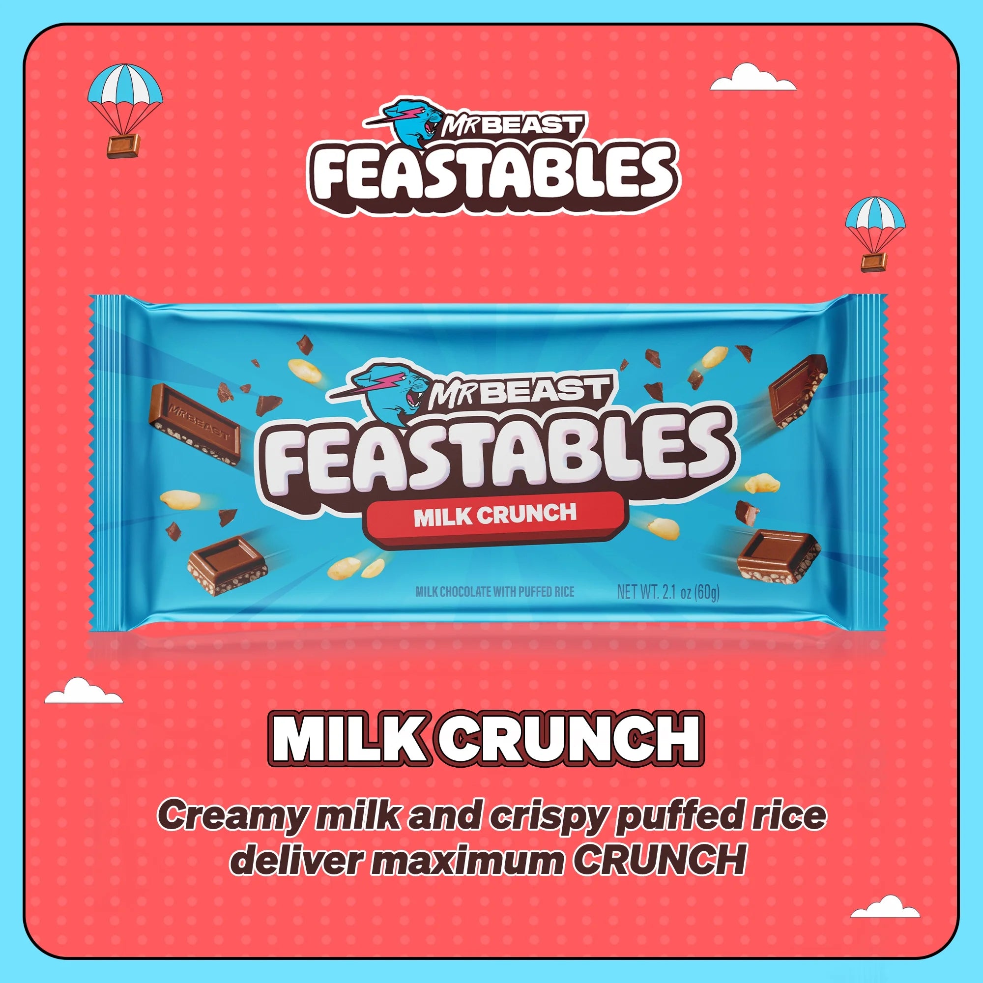 MrBeast Feastable Milk Chocolate Bar 35 gr (5 pz)