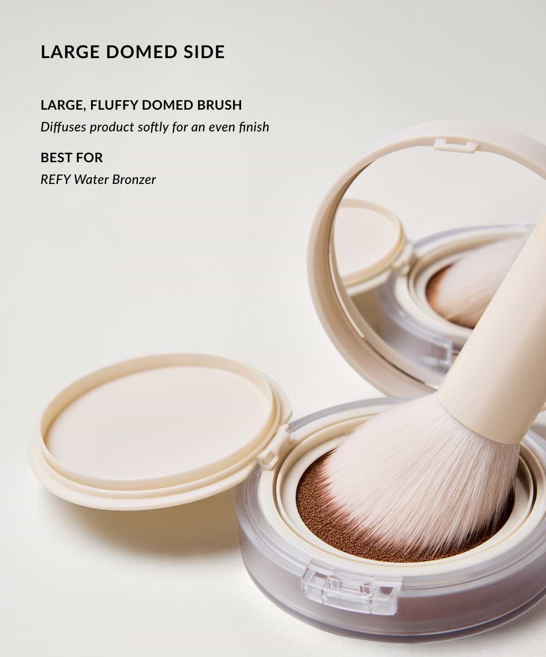 Brocha REFY para difuminar bronceador líquido con extremo grande